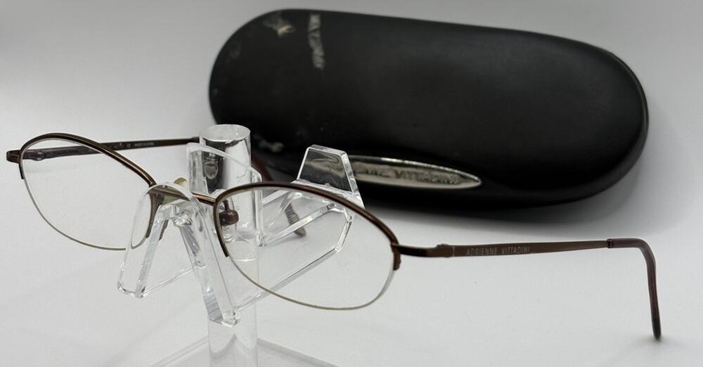 Adrienne Vittadini AV6012 120 Bronze Oval Eyeglass Frames 47-19-135 Case